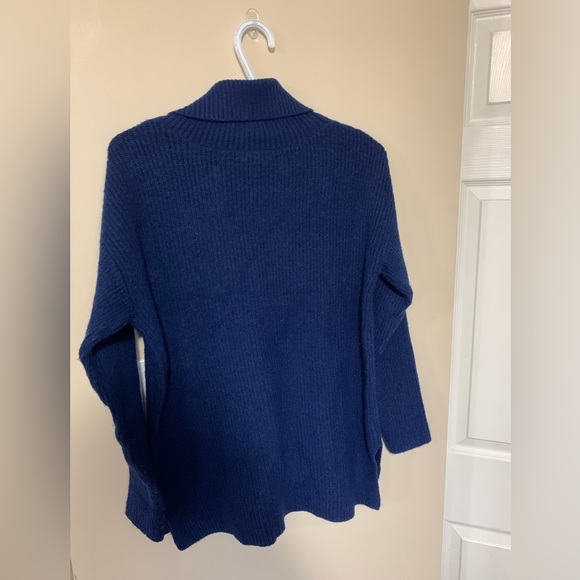 RW&CO Size Medium Royal Blue Cowl Neck Sweater - Picture 3 of 3